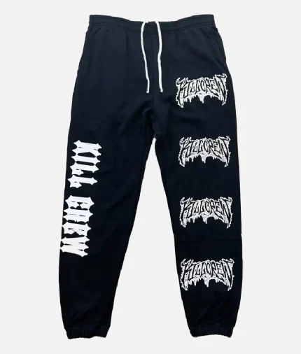 Kill Crew Lux Metal Sweatpants Black White (1)