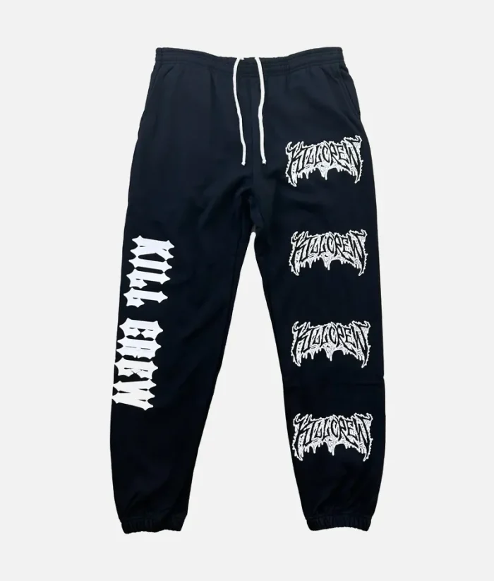 Kill Crew Lux Metal Sweatpants Black White (2)