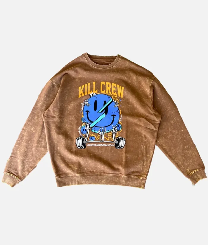 Kill Crew Lux Weights Lift Us Up Sweatshirt Brown (2)