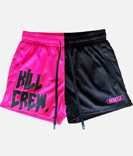 Kill Crew Muay Thai Shorts 2 Tone Black Pink (1)