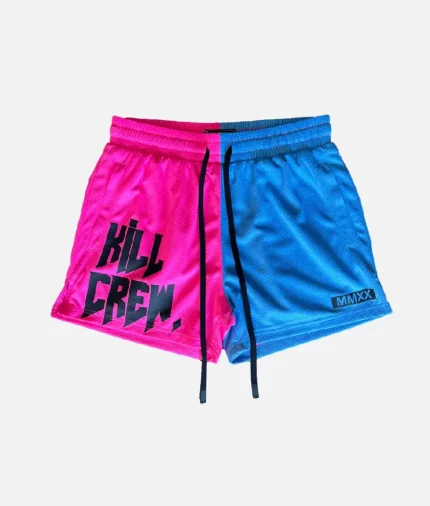 Kill Crew Muay Thai Shorts 2 Tone Pink Blue (2)