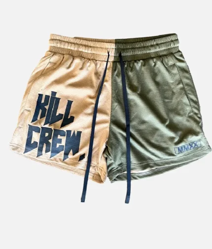 Kill Crew Muay Thai Shorts 2 Tone Sand Olive (1)