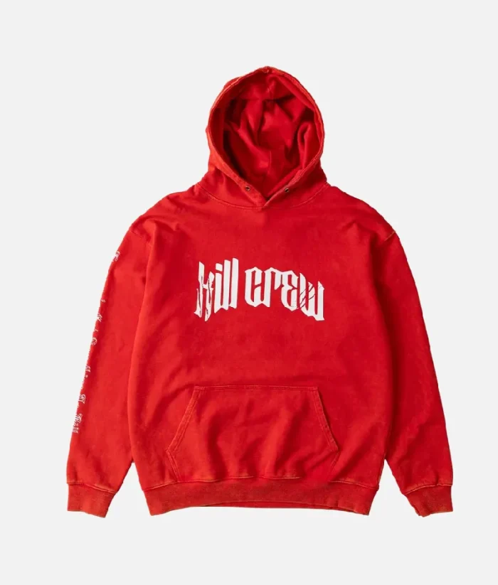 Kill Crew Oversized Lux Lone Wolf Hoodie Red (2)