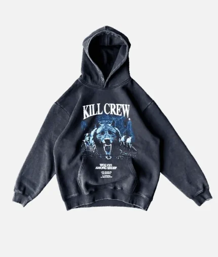 Kill Crew Oversized Lux Midst Of Wolves Hoodie Black (1)
