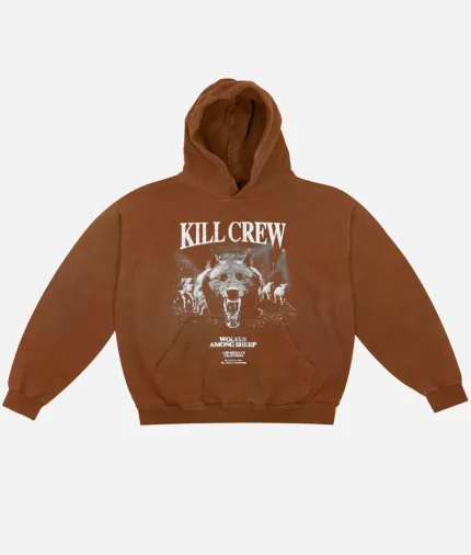 Kill Crew Oversized Lux Midst Of Wolves Hoodie Brown (2)