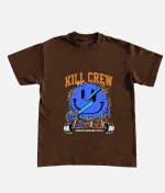 Kill Crew Oversized Weights Lift Us Up T Shirt Brown (2)